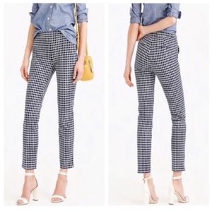 J.Crew Women's Navy/Ivory Gingham Plaid Slim Ankle Martie Pants Size 4